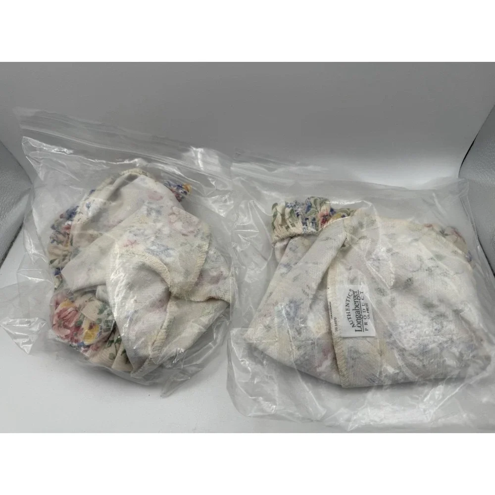 Lot 2 Longaberger Small Fruit Basket Liners Spring Floral Fabric 23078138 NOS